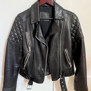 AllSaints Women’s Leather Biker Jacket Size US 4